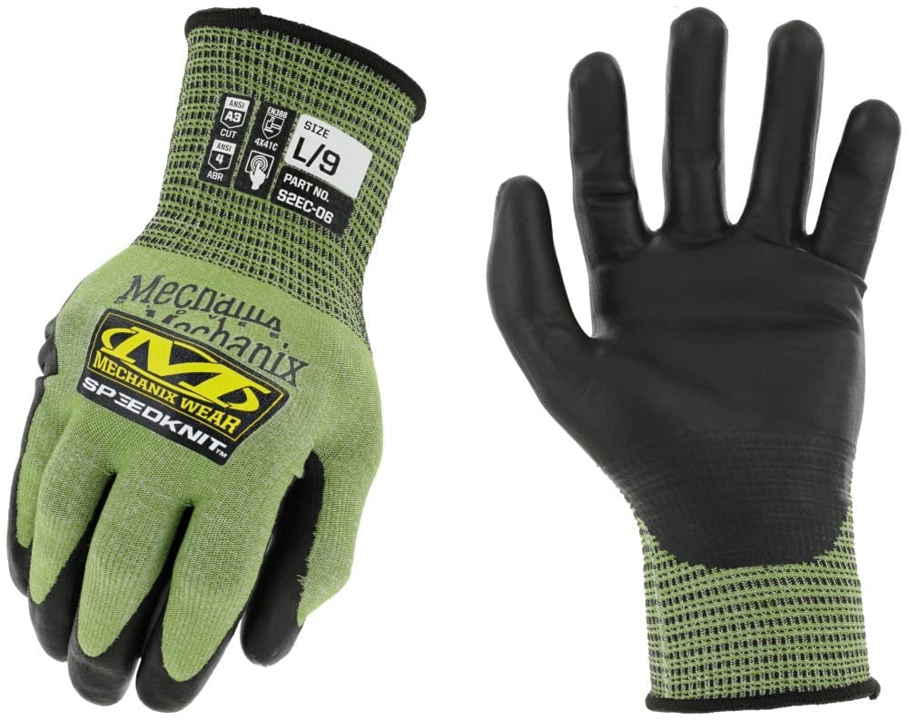 Mechanix Wear ANSI A3 Cut Resistant Urethane Coated SpeedKnit Work Gloves, XL