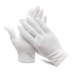 6 Pairs Soft White Cotton Gloves for Cosmetic Moisturizing Coin Jewelry Inspe…