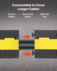 VEVOR Cable Protector Ramp Rubber Cord Cover 22000 lbs/axle Capacity 2 Channel