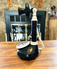 Repurposed Candlestick Western Electric Clock Classic Black Telephone Clock