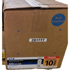 Eaton TR270W White Standard Duplex Receptacles 15A-125V QTY 100