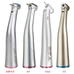 Dental 1:1 /1:4.2/1:5 LED Fiber Optic Contra Angle Handpeice Push Button Fit NSK