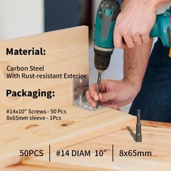 Heavy-Duty Green Timber Structural Wood Screws with Hex Socket 14*10″ Extra Long