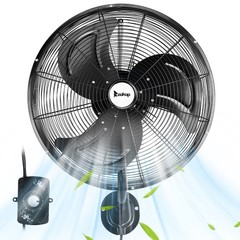 Industrial Wall Mount Fan Oscillating Metal Fan 18 Inch 3 Speeds Ventilation