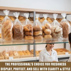 300 Pack Clear Bread Bags with Ties,18x4x8 Inches Plastic Bread Bag Bulk ….