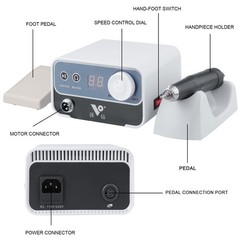 50000RPM Dental Lab Brushless Micromotor Polisher Electric Nail Drill Machine US