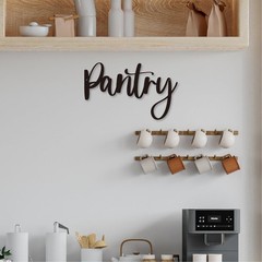 Pantry Word Sign Metal Wall Decor – 12″X7.4″ 12 inches, Black