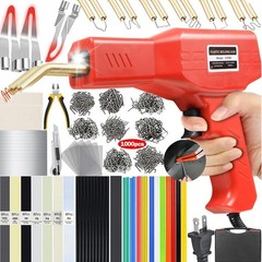 220W Plastic Welder Kit Hot Stapler Bumper Repair Gun 1000 Staples 100 Rods 2in1