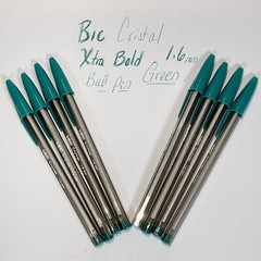 8 Teal Green Bic Cristal Ballpoint Pens 1.6mm Xtra Bold Smooth Writing NEW