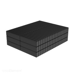 1/2 x 1/8 x 1/16 Inch Neodymium Block Magnets N42 with Black Epoxy (120 Pack)