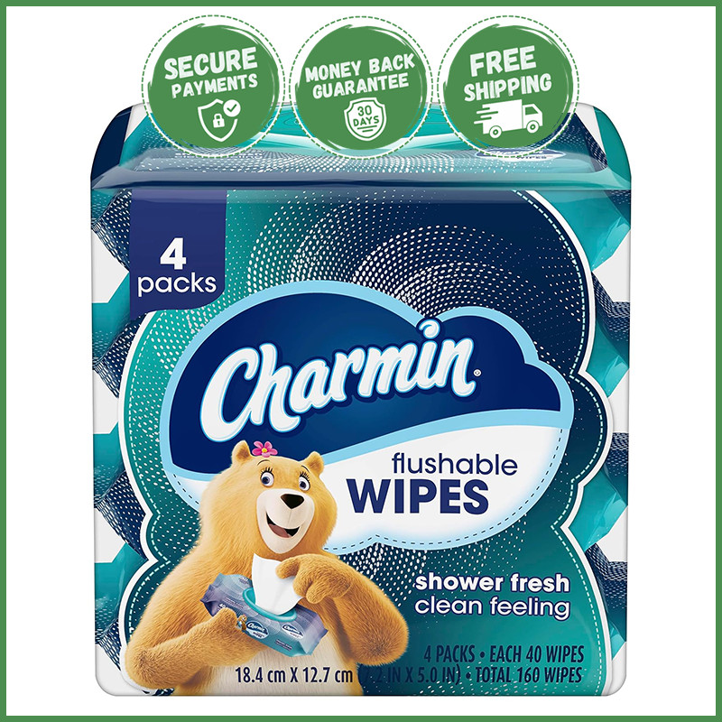 FLUSHABLE SOFT CLEANSING WIPES Bathroom Gentle Clean Personal Hygiene Use 4 Pack