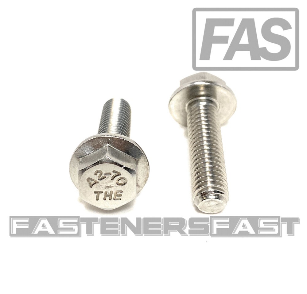 (10) M10 x 1.50 x 30 Stainless Steel DIN6921 A2 Hex Flange Bolts M10x30mm Flange