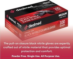 Black Nitrile Exam Gloves – Disposable Multi-Purpose Use Medical Gloves Use f…