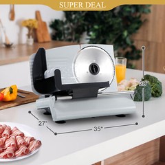 7.5″ Blade 150W Commercial Meat Slicer Electric Deli Slice Veggie Cutter Kitchen