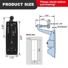 Compression Latch with Lock Trigger Latch Adjustable Grip 0.55″-1.46″, 4 Pack
