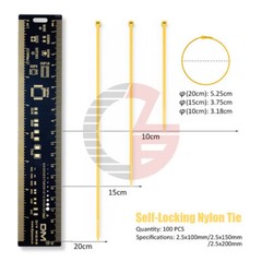 100-1000PCS 2.5mm 100 150 200 mm Self-locking Plastic Nylon Cable Ties Wire Zip.