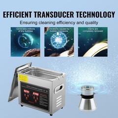 VEVOR 3L Ultrasonic Cleaner with Timer Heating Machine Digital Sonic Cleaner