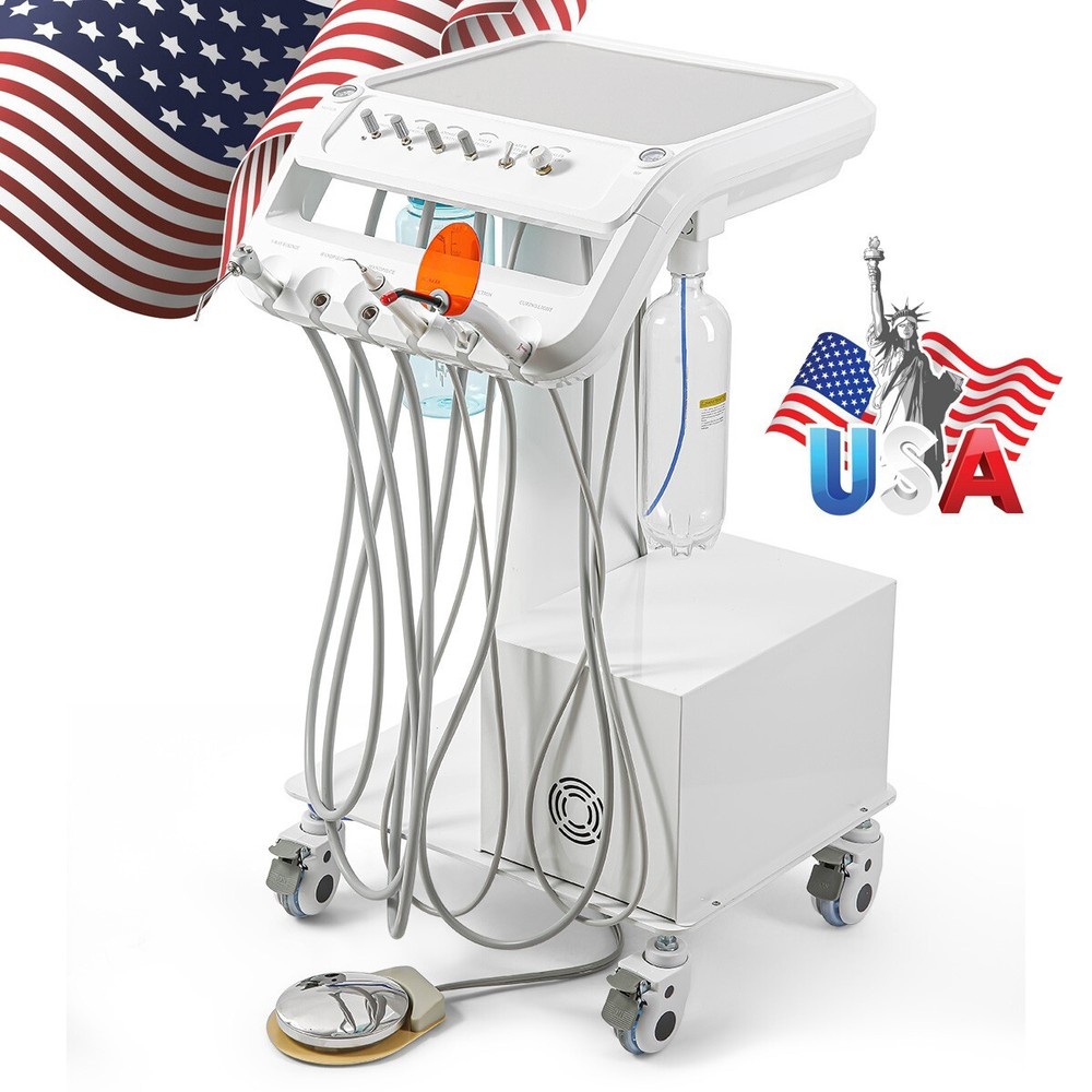 Dental Unit Chair Computer Controlled +Doctor Stool/Portable Delivery Unit 4Hole