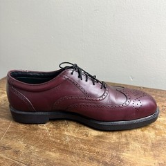 Wolverine Mens Steel Toe Oxford Wingtip Maroon Shoes Size 11