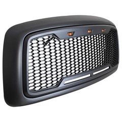 ABS Upper Front Grille Charcoal Amber LED 02-05 Ram 1500 2500 3500