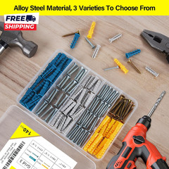 140Pcs Drywall Anchors and Screws Kit (3 Sizes) – Plastic Screw Anchors for Dryw