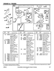 8HP GASOLINE ENGINE SERVICE PARTS MANUAL FITS B & S 190400-190499