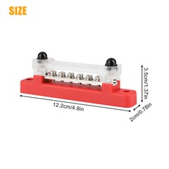 6 Way Power Distribution Bus Bar Terminal 150A Screws Battery Block for Car Boat