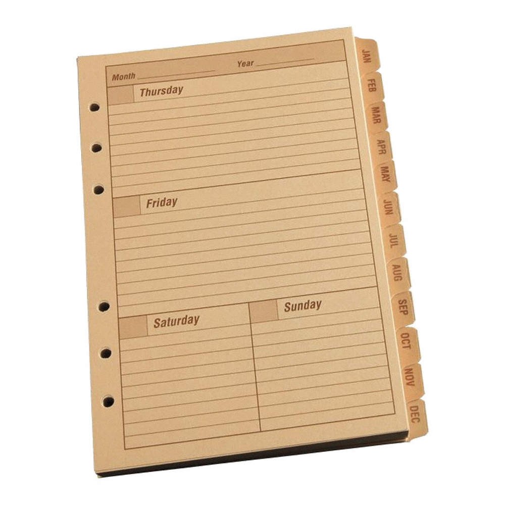RITE IN THE RAIN Planner Calendar Pages,Weekly,5 x 7 in 18A134