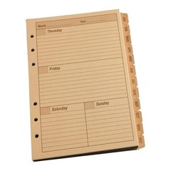 RITE IN THE RAIN Planner Calendar Pages,Weekly,5 x 7 in 18A134