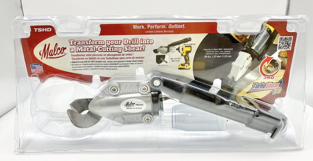 Malco TSHD Turboshear Heavy Duty 18 Gauge Steel Metal Cutting Attachment Shear