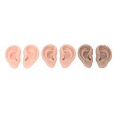 ¦3 Pairs Silicone Ear Model Soft Flexible Ears 3 Colors Artificial Reusable For