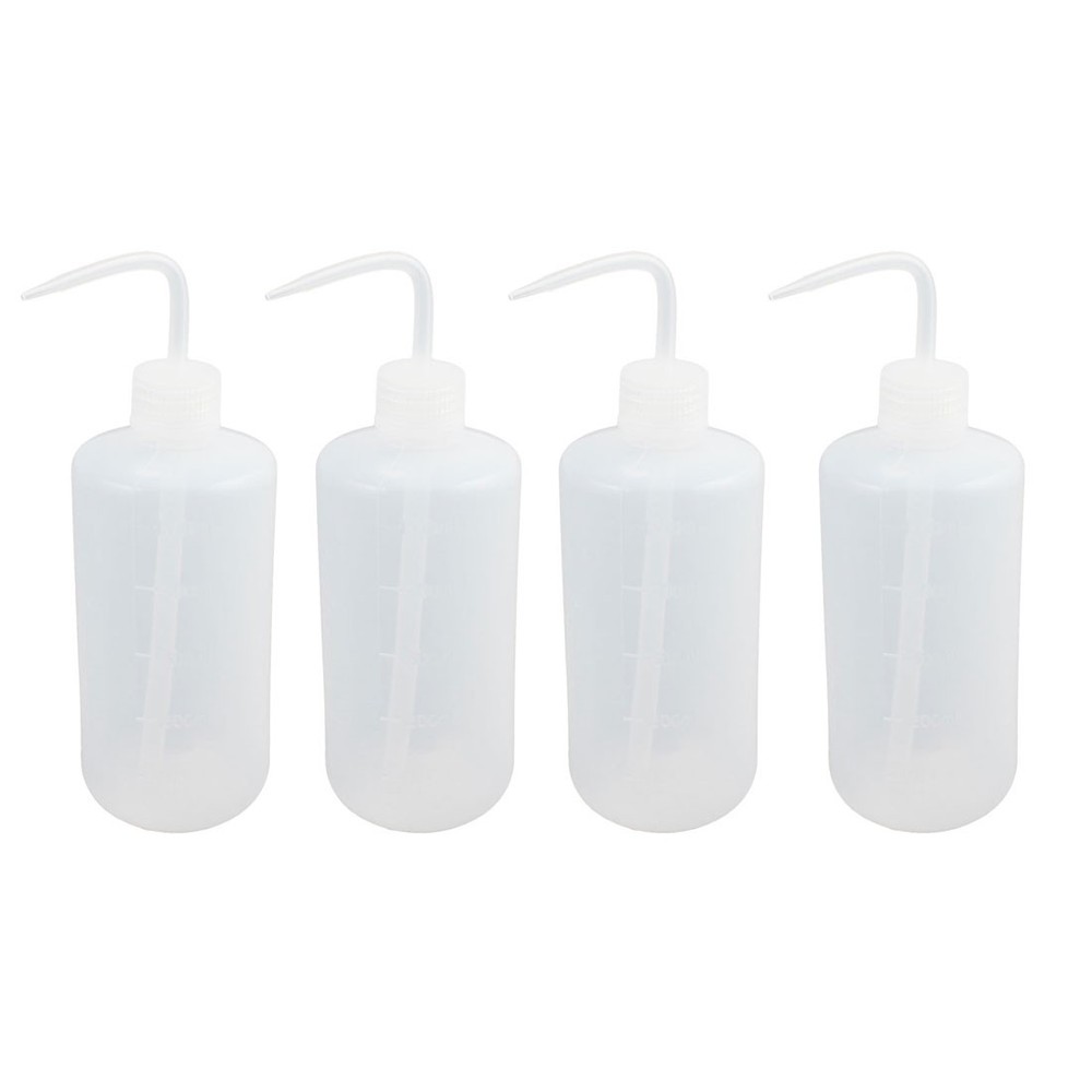 4Pack 500ml LDPE Wash Bottles Squeeze Bottles Label Tattoo