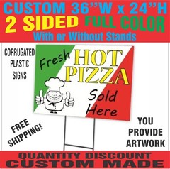 36 x 24 Yard Signs – Custom Corrugated – Full Color – 2 Sided – Stakes Optional