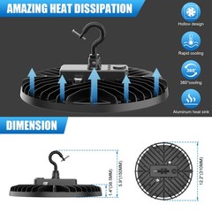 150 Watts UFO LED Light High Bay 5000K Warehouse Commercial Lighting 22500 Lumen