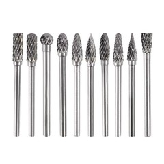 US10pc 3mm X 5mm Rotary Burr Tungsten Carbide Die Grinder Shank Carving Set Tool