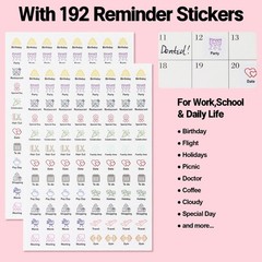 Koqye Desk Calendar 2025-2026 July to December 2026, Small 6.5*6.5inch, Pink