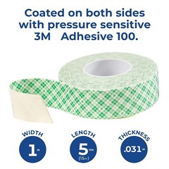 3M 4032 Double Coated Urethane Foam Tape, Attaching, Mounting, White,1 Roll