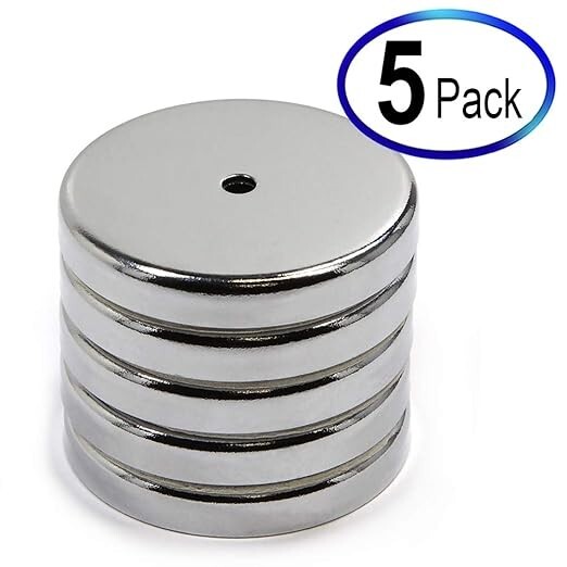 5-Pack 2″ RB50 C8 Ceramic Ferrite Round Base Magnet Anti-Corrosion Chrome