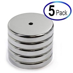 5-Pack 2″ RB50 C8 Ceramic Ferrite Round Base Magnet Anti-Corrosion Chrome