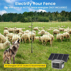 Electric Fence Netting Kit, 164′ x 35.4″ for Livestock with 14 Posts