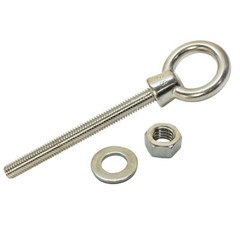 WLL 1,050 Pounds 3/8 Inch x 12 Inch SS316 Marine Turned Eye Bolt Nut Washer