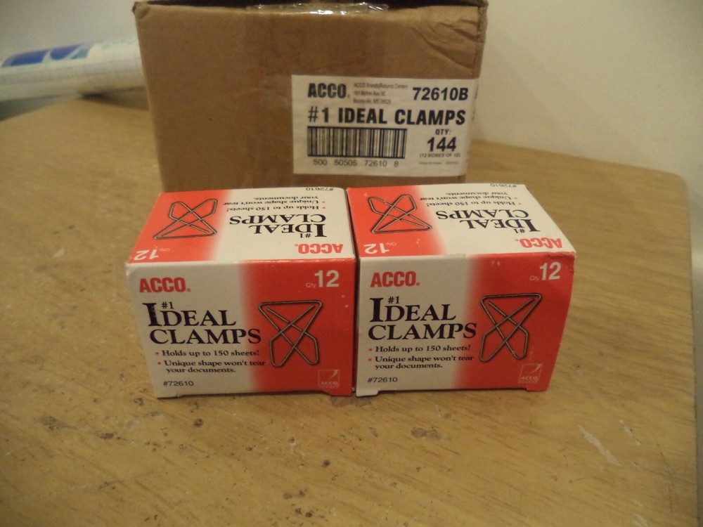 Acco Brands ACC72610 Clamp Pack Of 12, 2 Boxes 24 CLAMPS TOTAL