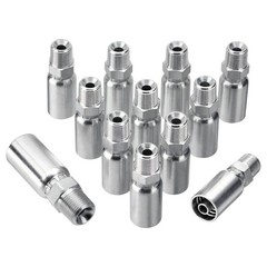 12 Pack Hydraulic Hose Fittings, 3/8″ I.D. Hose X 3/8″ NPTF Male with Protection