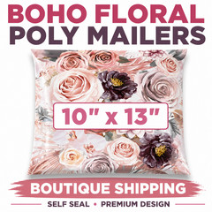 10×13 Boho Floral Designer Poly Mailers Boutique Shipping Bags Cute