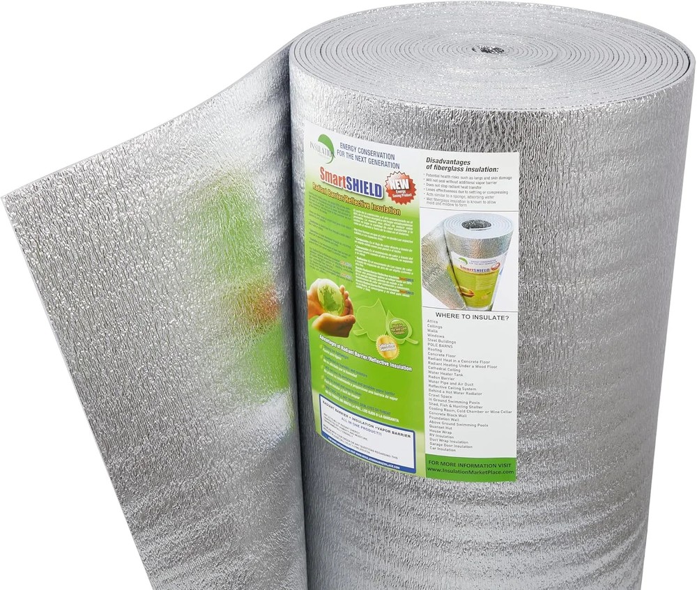 SmartSHIELD -5mm 24”X50ft R17 Reflective Insulation Roll, Foam Core Radiant Bar