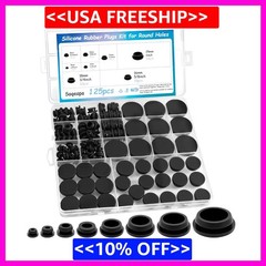 125PCS Rubber Plugs for Round Holes, Black Rubber Hole Plugs, Various…