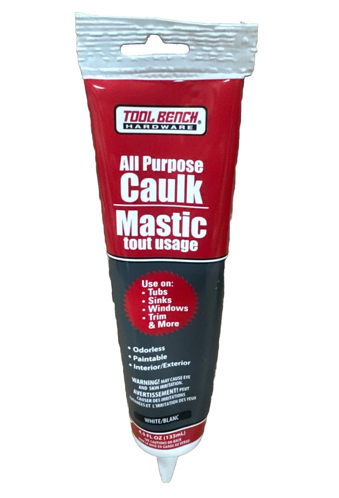 All Purpose Caulk Mastic Silicone Sealant, White, 4.5 fl oz