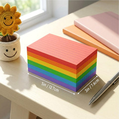 Colored Index Cards 3X5 Inches, 300 Count Neon Flash Cards with Ruled Lines, 6 C