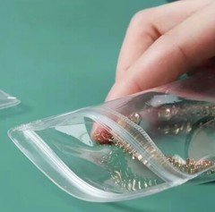 60-Pack Clear Blue PVC Jewelry Bags – Self‑Seal Anti‑Oxidation Pouches, 3 Sizes