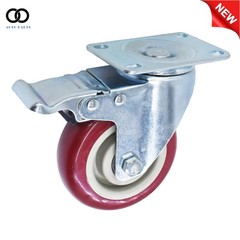 4Pcs 4 Inches Caster Wheels Locking Casters with Brake Swivel Plate Castors